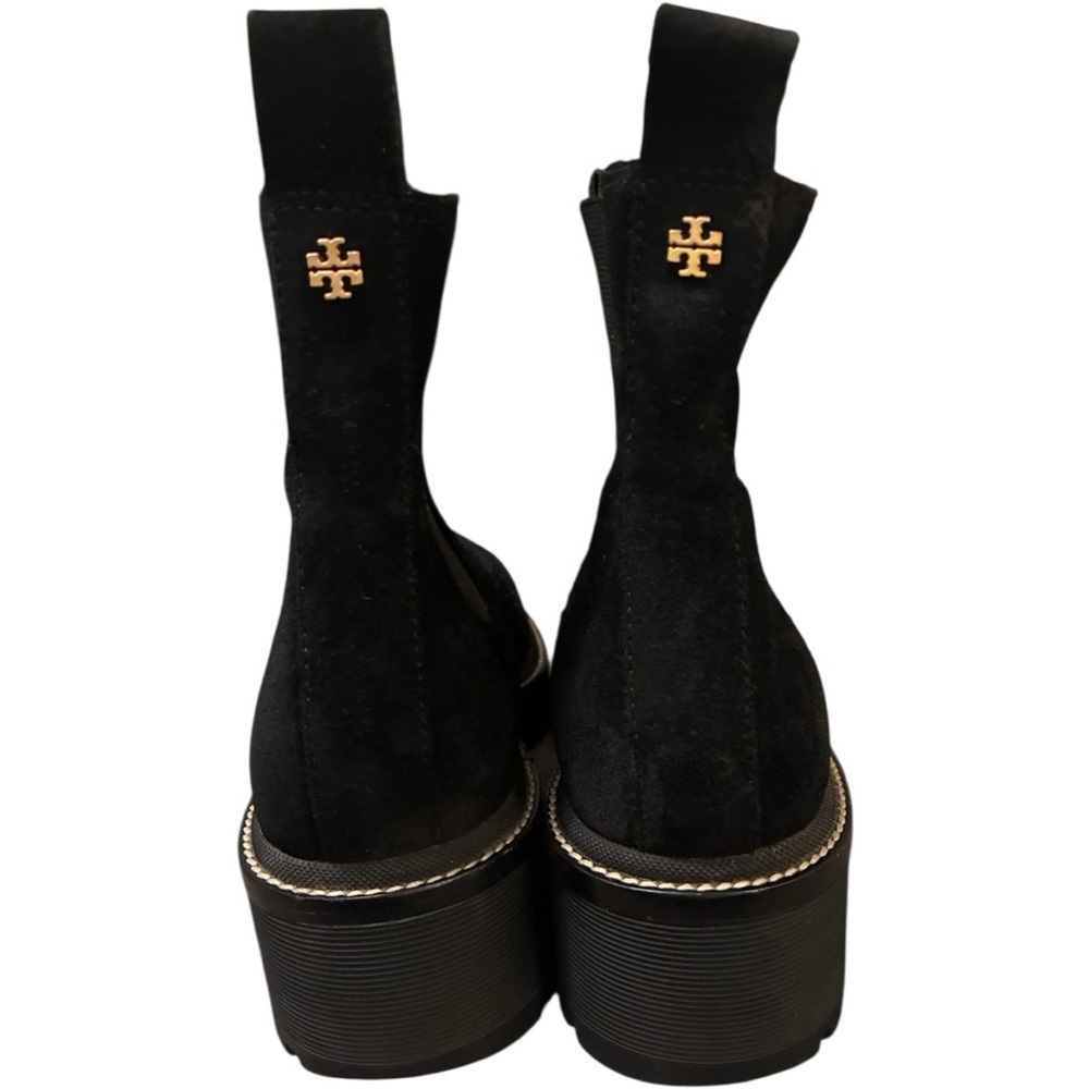 TORY BURCH Chelsea 50mm Lug Suede Bootie in Perfect Black Size 9 - Picture 7 of 13